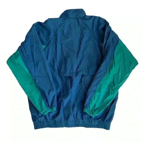 Vintage 80s 90s Turfer Mens L Windbreaker Jacket Pullover Made In USA Blue Green - Picture 2 of 8